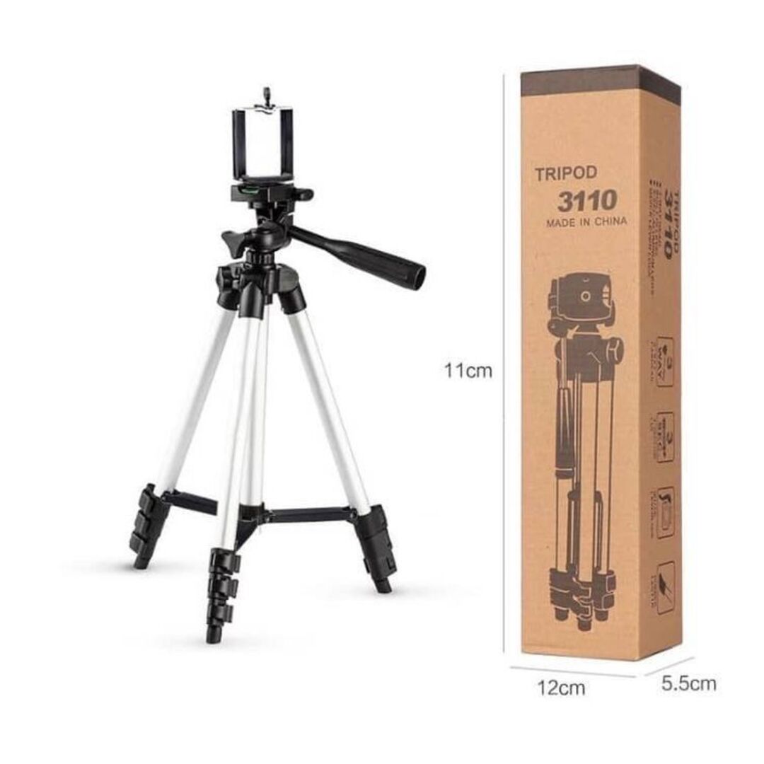 Adjustable Tripod Stand for Mobile & Camera – Universal Phone Clip for Vlogging, Reels, Photography & Video Recording H-003