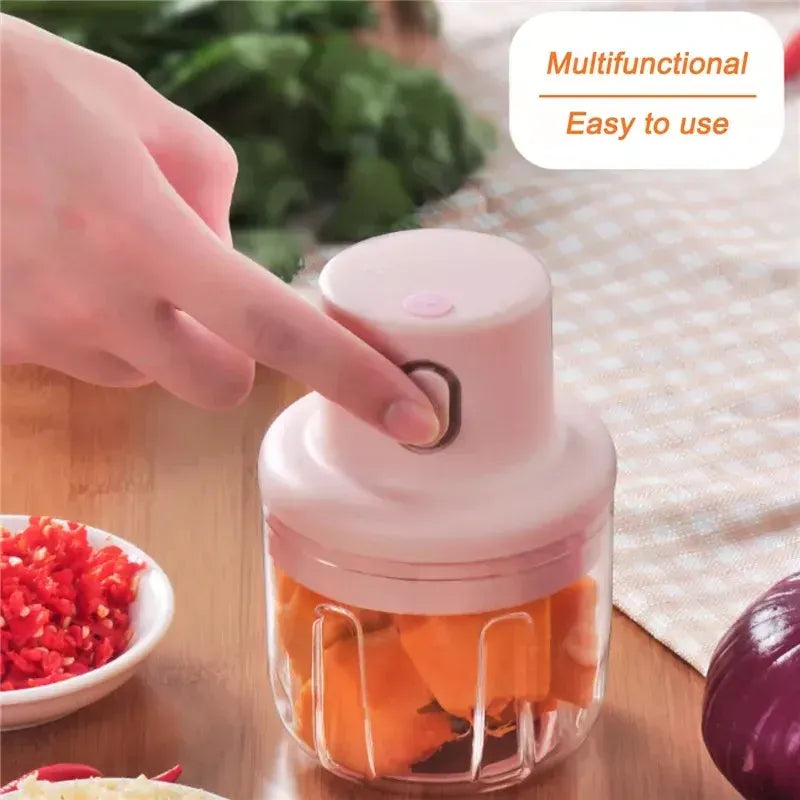Mini Food Chopper Portable USB Rechargeable Vegetable Garlic Meat Grinder | With Cable - Size 250ml H-004