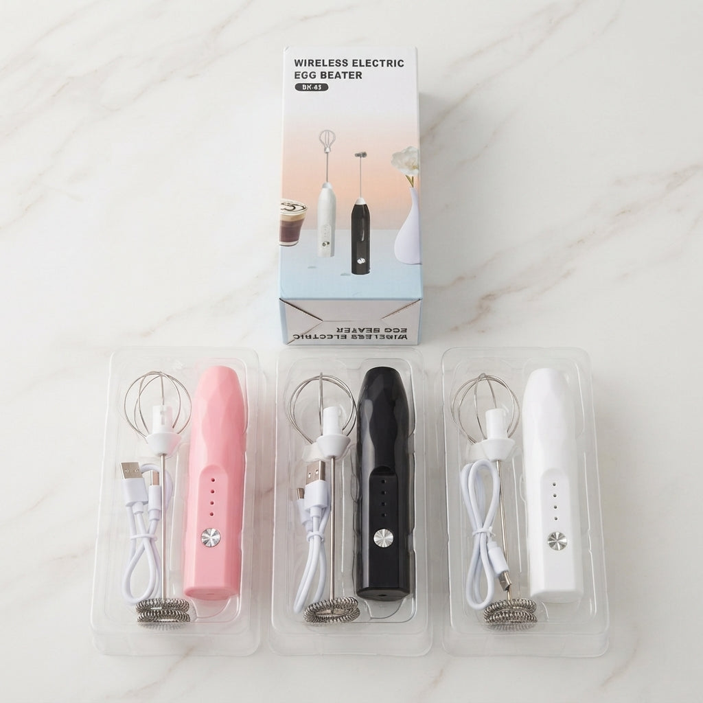 Wireless 2 In 1 Electric Egg Beater And Coffee Frother Rechargeable - Kitchen Accessory Designed For Food Preparation - 1 Pc (Random Color) H-002