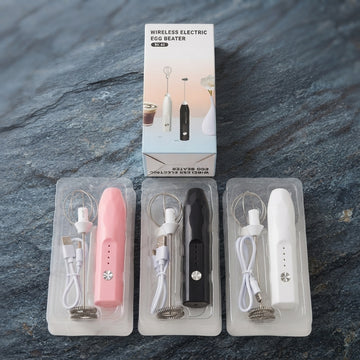 Wireless 2 In 1 Electric Egg Beater And Coffee Frother Rechargeable - Kitchen Accessory Designed For Food Preparation - 1 Pc (Random Color) H-002