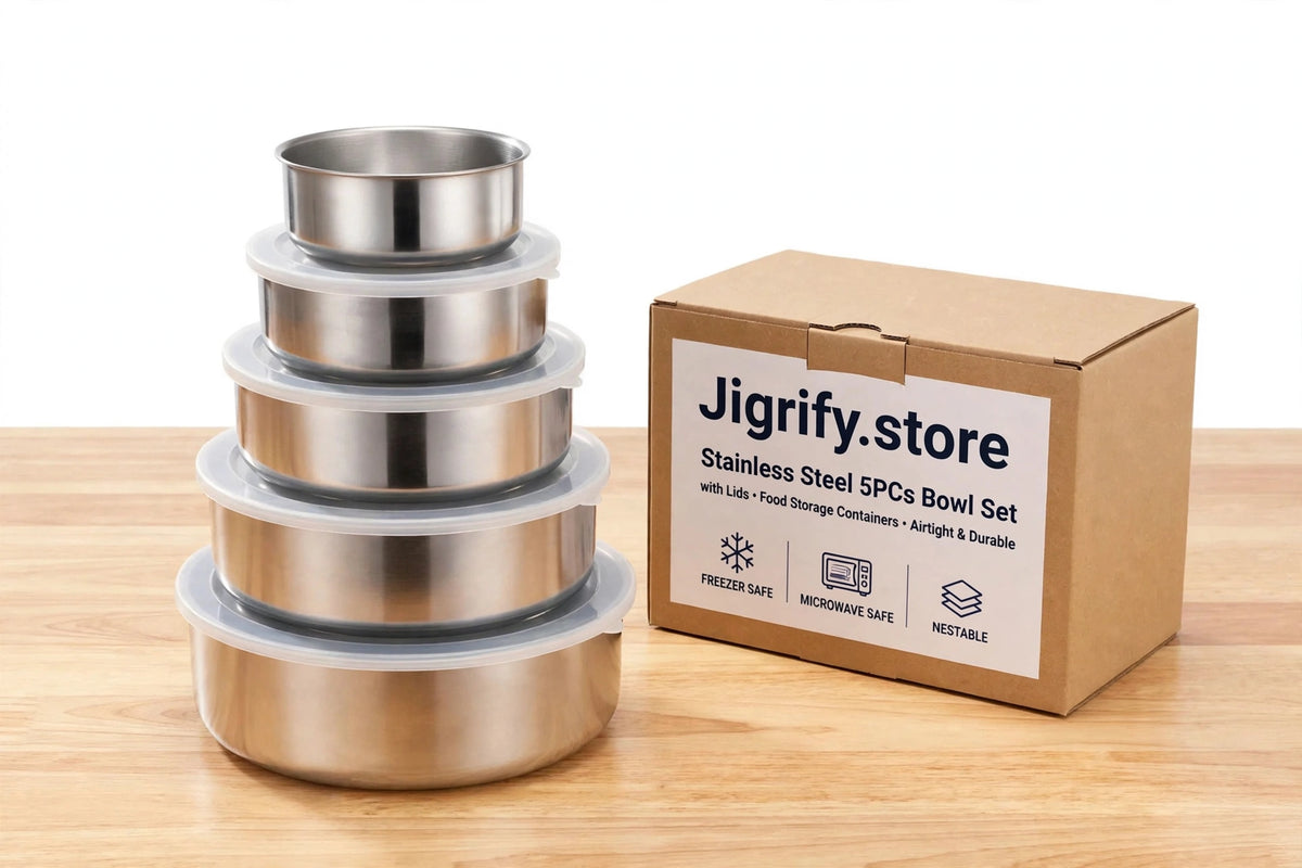 Stainless Steel 5PCs Bowl Set with Lids (Box Packing) Y-003
