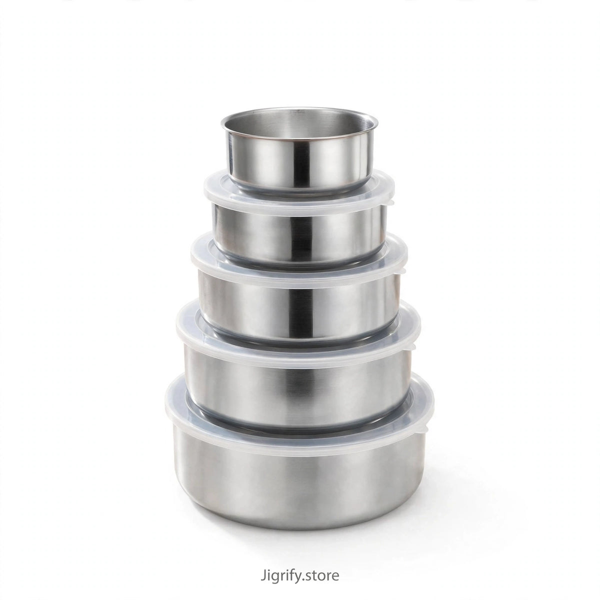 Stainless Steel 5PCs Bowl Set with Lids (Box Packing) Y-003