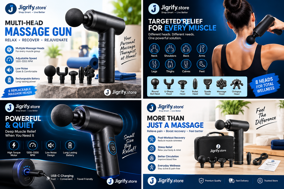 Multi Head Multifuntional Massage Gun Y-004