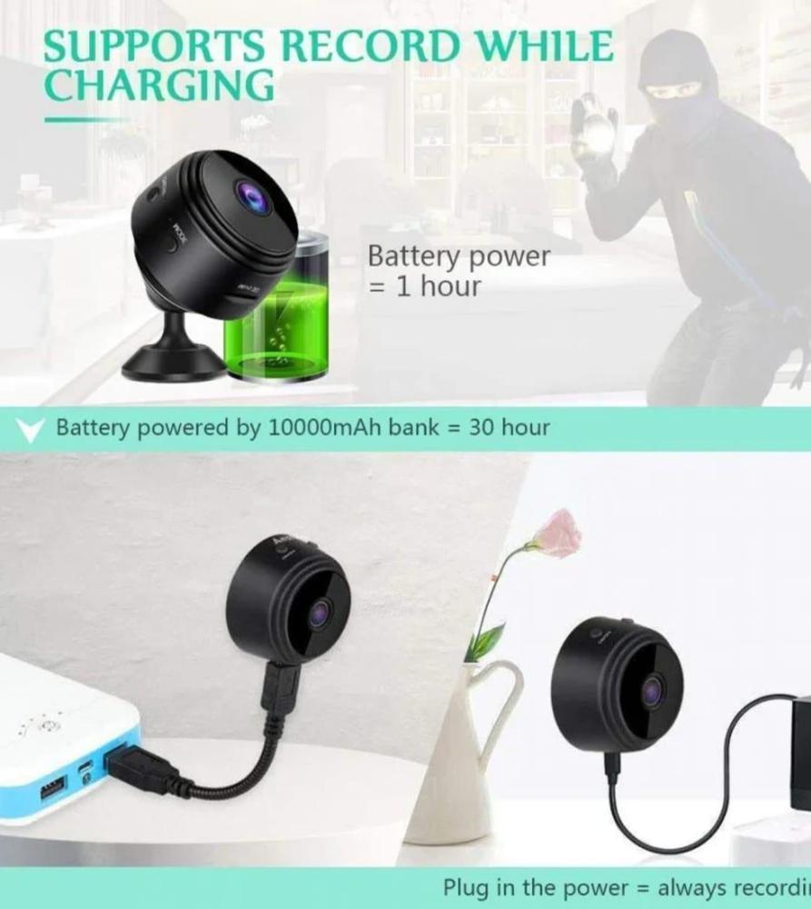 Mini Wireless Camera for Home & Office Black ABS M-004