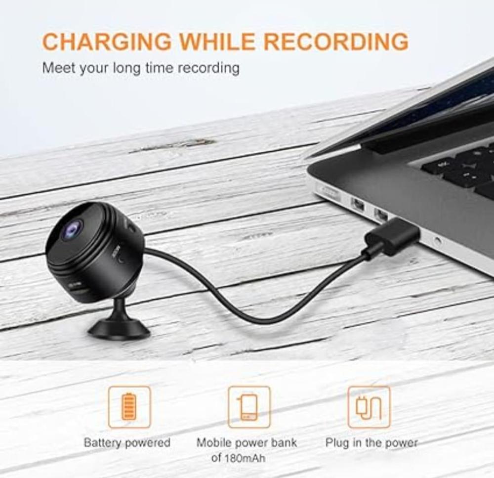 Mini Wireless Camera for Home & Office Black ABS M-004