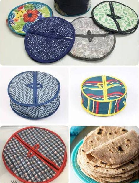 Zippered Roti Cover ( Random Colors ) Y-001