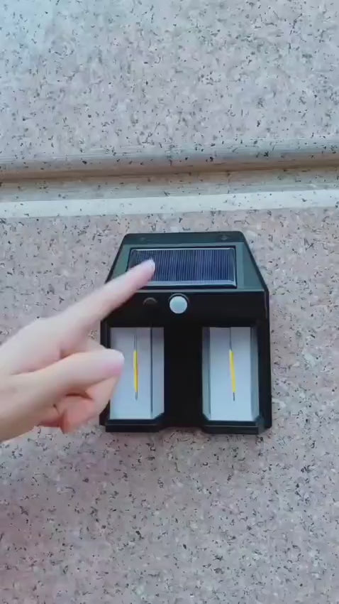 Dual Head Solar Motion Sensor Wall Light – Waterproof Outdoor LED Security Light H-011