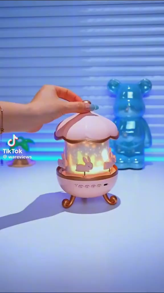 🐰 Rotatable Bunny LED Night Lamp – 12 Film Shades Y-0013